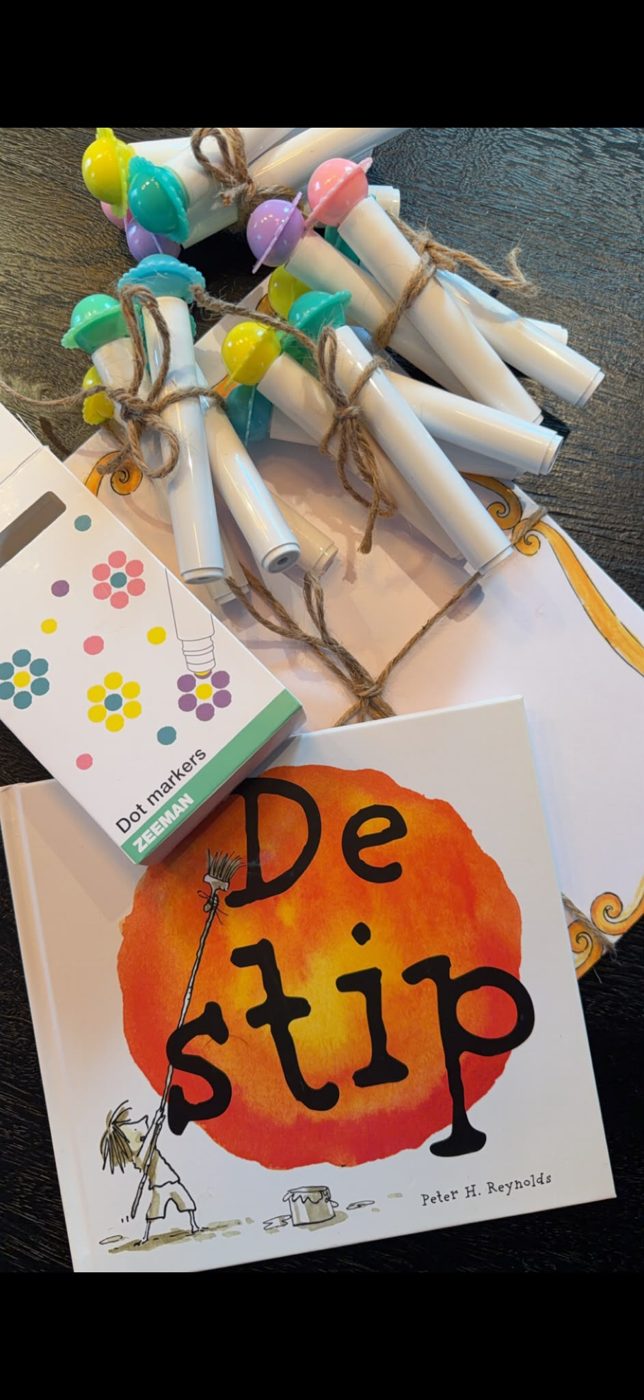 Het boek De Stip met dot-markers